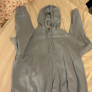 h&m size small blue love hoodie